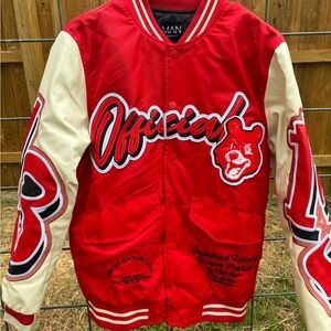 Red Official Varsity Jacket with Bear Patch